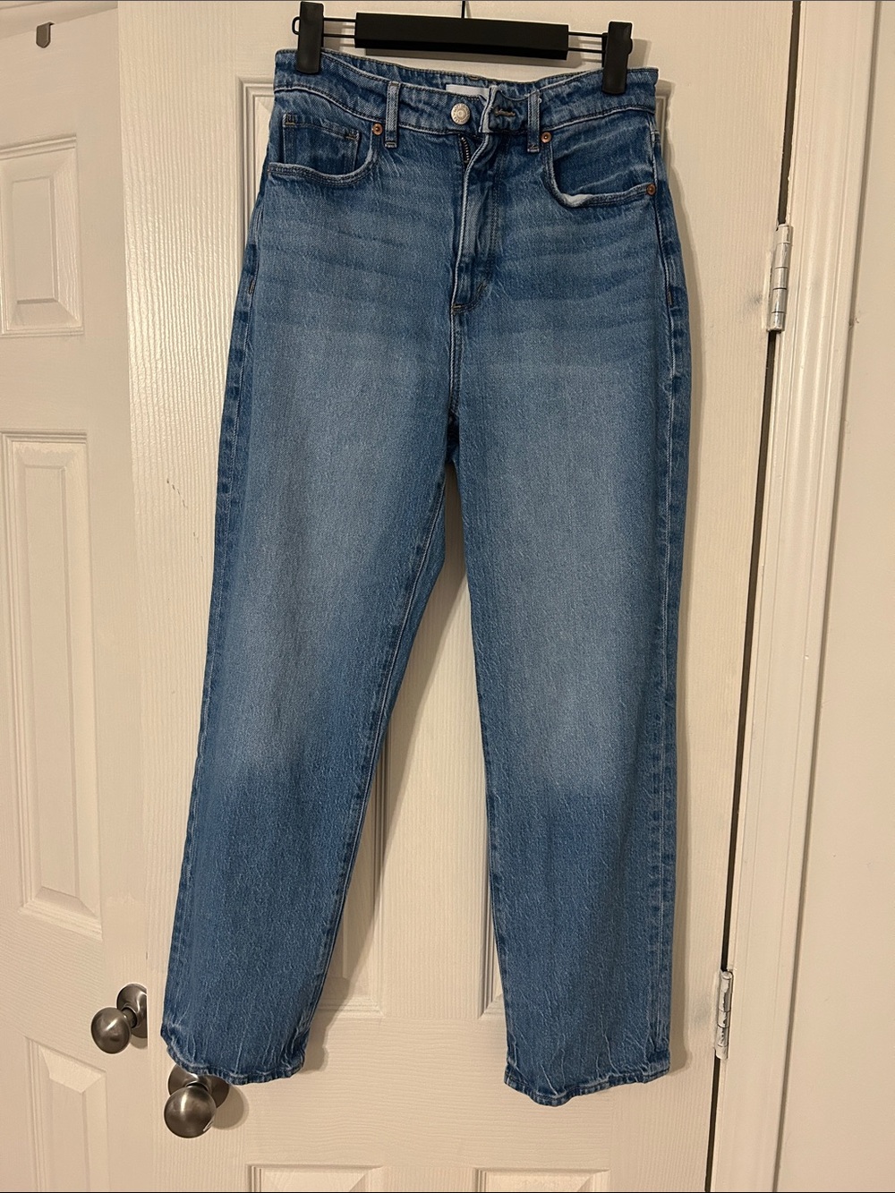 High-Waist Curvy Straight Leg Women’s Jeans - Light Blue